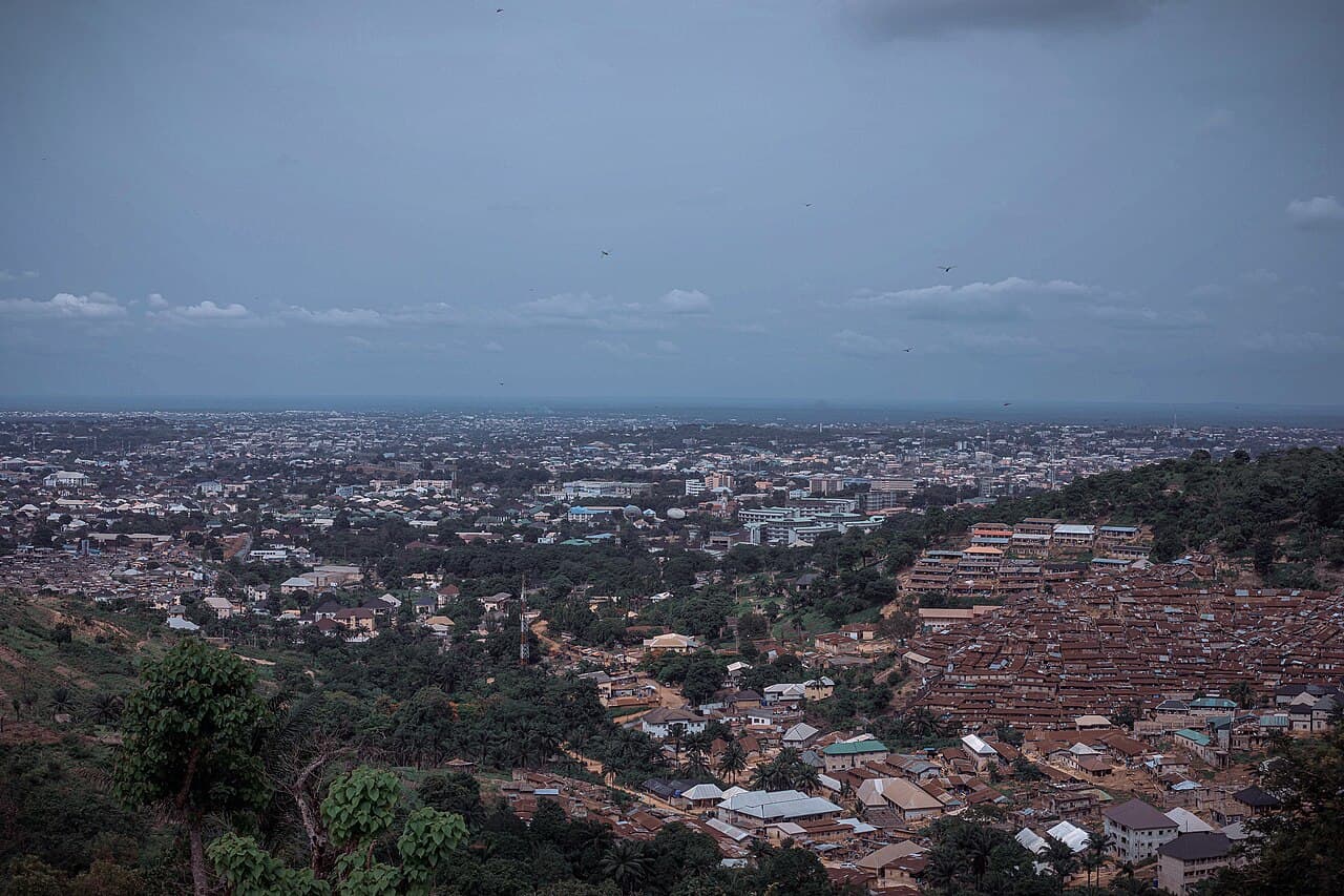 View over Enugu from Milliken Hill, Enugu
